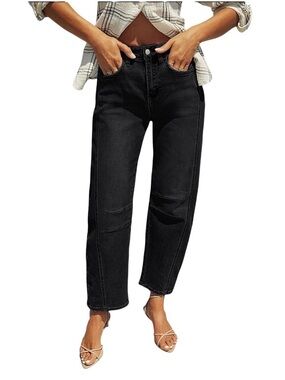 A80 IWD Baggy Barrel Vintage High Waisted Wide Leg Y2K Denim Ankle Jeans NWT LRG